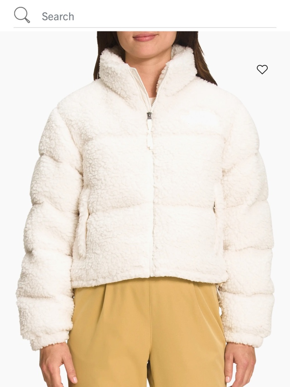 Women's North Face Cream Sherpa Puffer Jacket